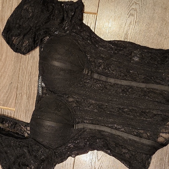 ❤️ HAUTE MONDE LACE THONG BODYSUIT, MEDIUM - Picture 4 of 7